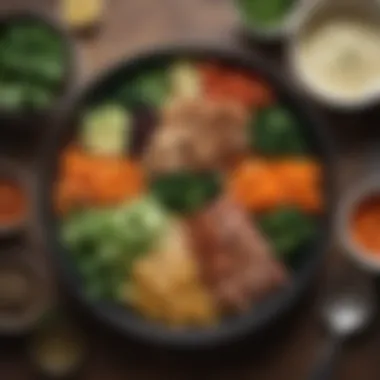 Balanced meal featuring alkaline-focused ingredients