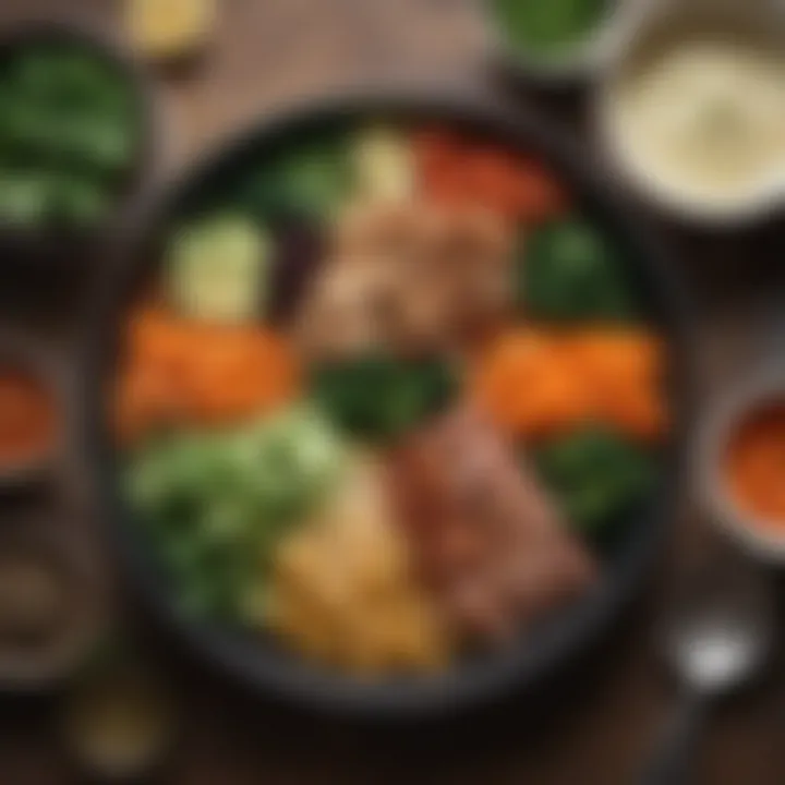 Balanced meal featuring alkaline-focused ingredients