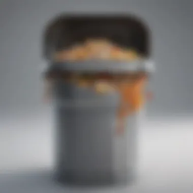 Innovative Mechanism of Push Garbage Can Close-up of the mechanism of a push garbage can illustrating its innovative design.