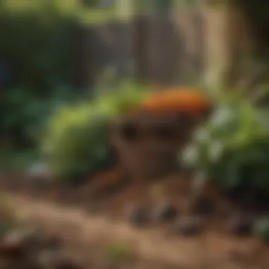 Garden Flourishing with Rich Compost A lush garden thriving with nutrient-rich compost application