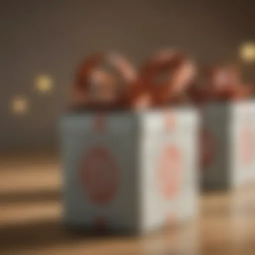 Elegant personalized favor boxes for a 50th birthday celebration