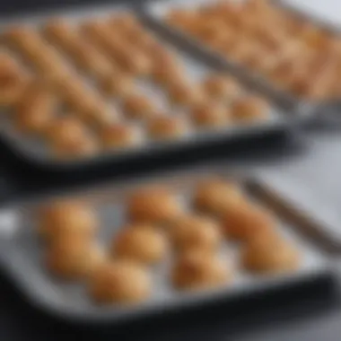 Close-up of the USA Pan Bakeware half sheet pan's durable material