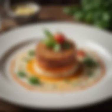 Artistic Vegetarian Entrée An elegantly plated vegetarian entrée showcasing artistic presentation