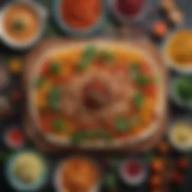 Colorful Vegetarian Spread A vibrant spread of colorful vegetarian dishes for two