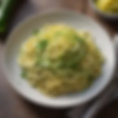 Zucchini spirals on a plate