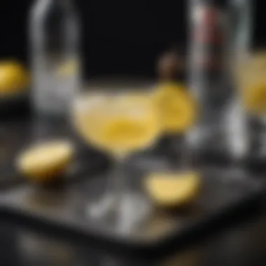Garnished Vodka Sidecar with Lemon Twist A beautifully garnished Vodka Sidecar with a lemon twist
