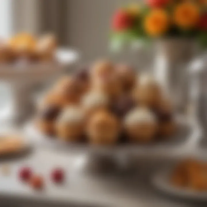 Traditional wedding favor treats on a decorative table