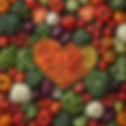 Colorful array of heart-healthy vegetables