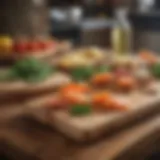 Beautiful wooden cutting boards displayed in a store