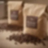 A selection of premium coffee beans displayed in elegant bags