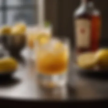 An elegant glass of whiskey sour with a striking presentation