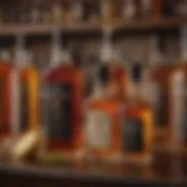 An array of whiskey bottles showcasing different varieties