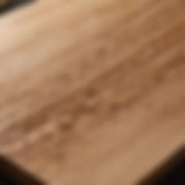 Close-up of a beautiful wooden cutting board grain