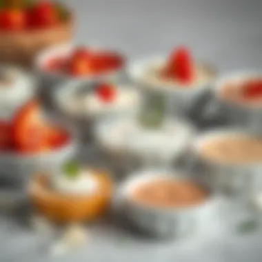 Diverse Variations of Yogurt Dressing Creative yogurt dressing variations in small bowls.