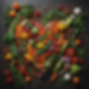 Vibrant Vegetables and Herbs for Heart Health Colorful array of fresh vegetables and herbs