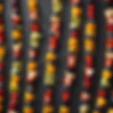 Artfully Arranged Fruit Skewers A platter of assorted fruit skewers arranged artistically